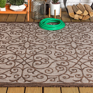 Madrid Vintage Filigree Textured Weave Indoor/outdoor Area Rug